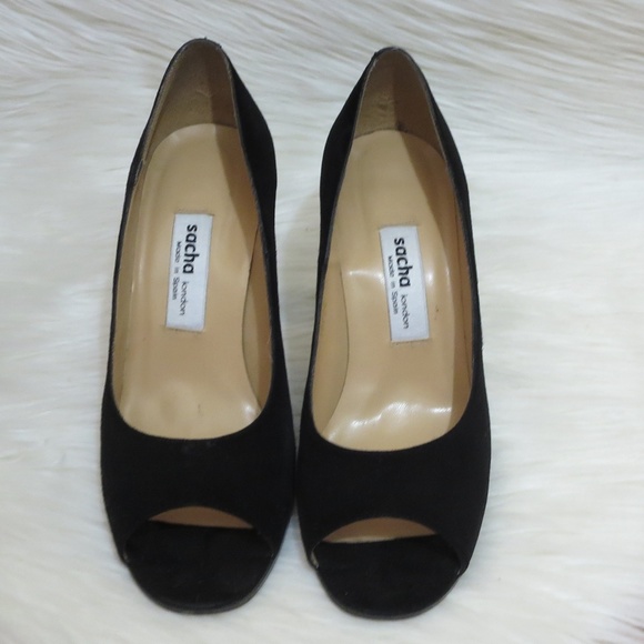Sacha London | 7.5 | Suede Peeptoe Pumps - Picture 5 of 7